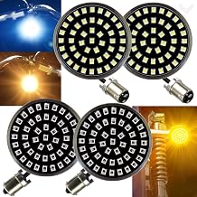 Eagle Lights 8748TS-1156A-G2B-4 Midnight Edition 2 Inch Front and Rear Amber LED Turn Signal Kit Compatibile with Harley Davidson Motorcycles - 1157 Front / 1157 Rear