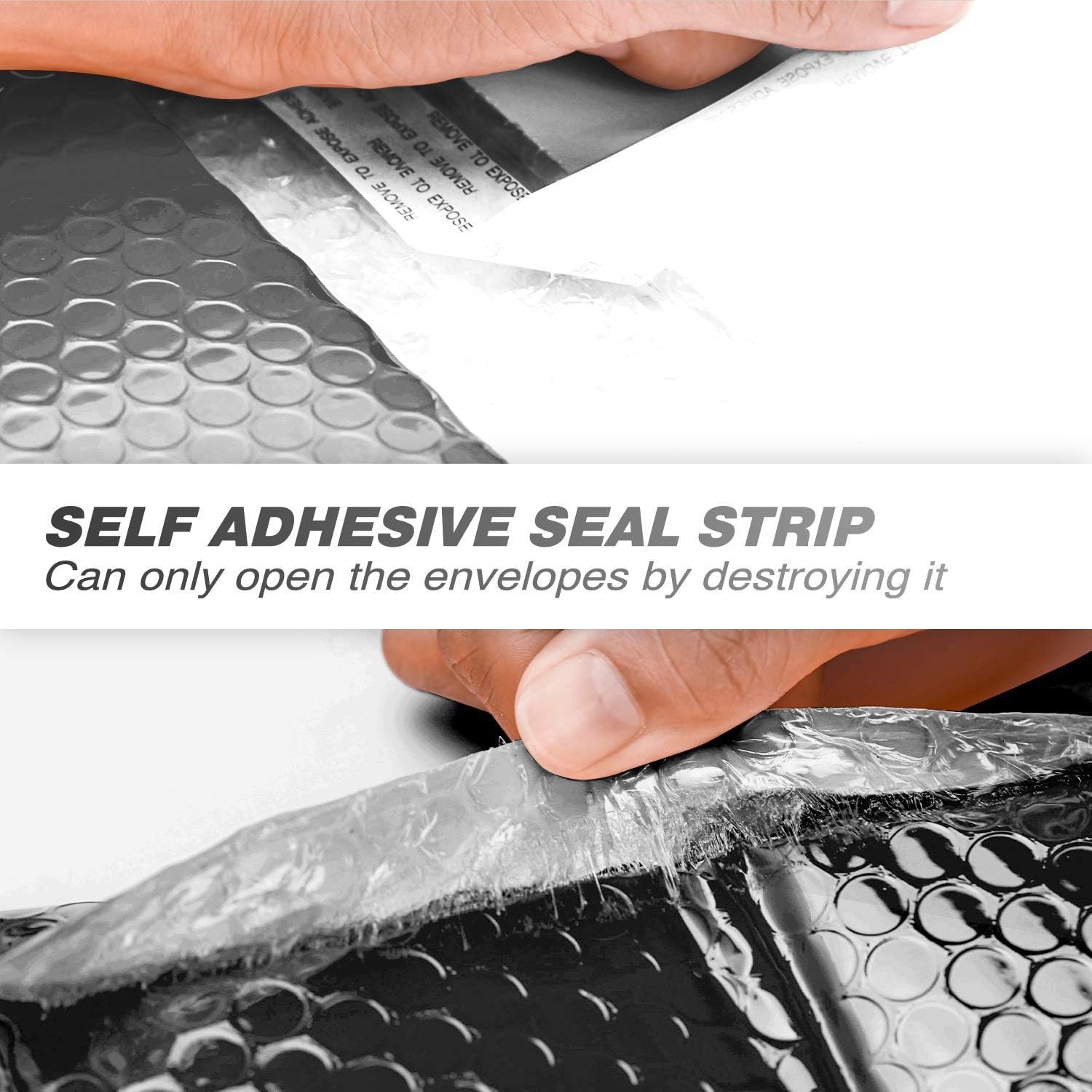 50 Pack Poly Bubble Mailers Padded Envelopes Retailer Shipping Bags with Waterproof Self Seal Strip (black1, 50 Pack)