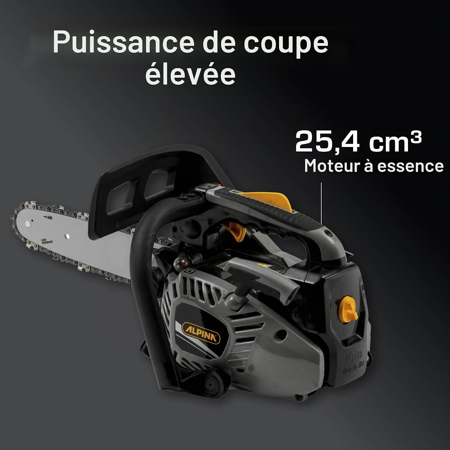 Alpina APR 25 Tronçonneuse d'Élagage, 25,4 cm³, 25 cm – Pompe à Huile Automatique, Poignée Supérieure – Élagage des Arbres et Coupe de Bois Domestique — vue 4