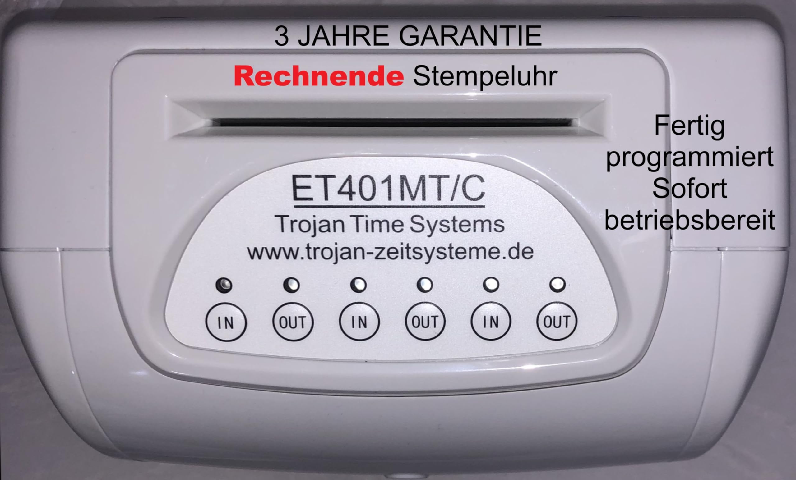 RECHNENDE DIGITAL-Stempeluhr ET401MT/C für bis zu 50 Mitarbeiter. Neues Modell 2026/27 / 3 Jahre Garantie / 30 Tage Rückgabe/inkl. 50 codierte Stempelkarten und 1 Kartenhalter