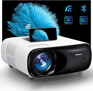 4K Projector with Wifi and Bluetooth,Native 1080P Outdoor Movie Projector,Smart Home Projector for Phone/PC/TV Stick,Full-Sealed Optical Engine,Zoomable,20W Speakers,500 inch Display