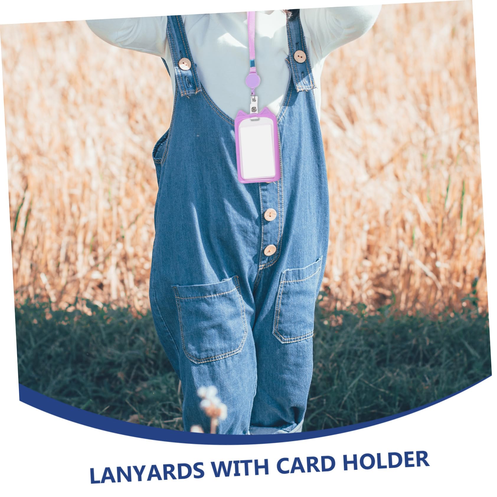 NUOBESTY 20 Pièces Porte-cartes en silicone dessin animé porte carte avec cordon Porte-cartes avec cordon longes pour badges d'identification titulaire d'identité Permis de travail chaton