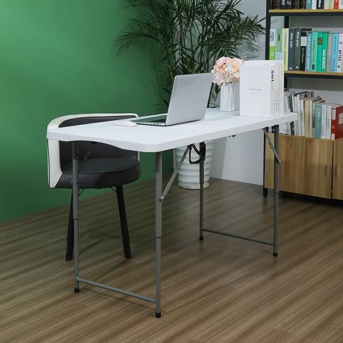 Miniatura 2 de Mesa plegable de 4 pies, mesa de picnic al aire libre, barbacoa, mesas de camping, patio, ocio, mesas portátiles, mesa de balcón