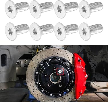 8PCS Brake Rotor Screw, Brake Rotor Bolt, Rotor Screws for Brake Discs, 11609271 Stainless Steel Brake Parts Car Front&Rear Retaining Hardware Screw Kit Fits for Buick, Chevry Suburban Silverado