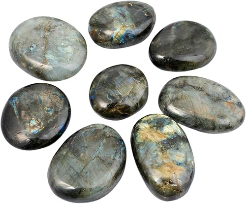 Miniatura 7 de TUMBEELLUWA Piedra de palma de cristal pulido irregular para terapia, piedra de preocupación de bolsillo caído para curación, ágata con bandas