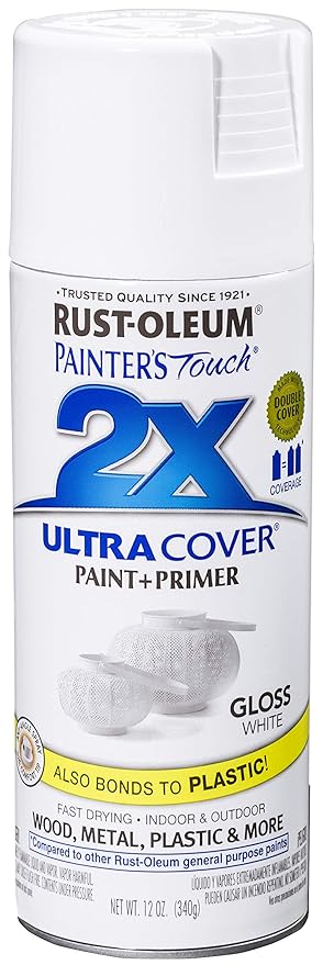 Rust-Oleum 249090 Painter's Touch Acrylic Spray Paint (Gloss White - 340 Grams)