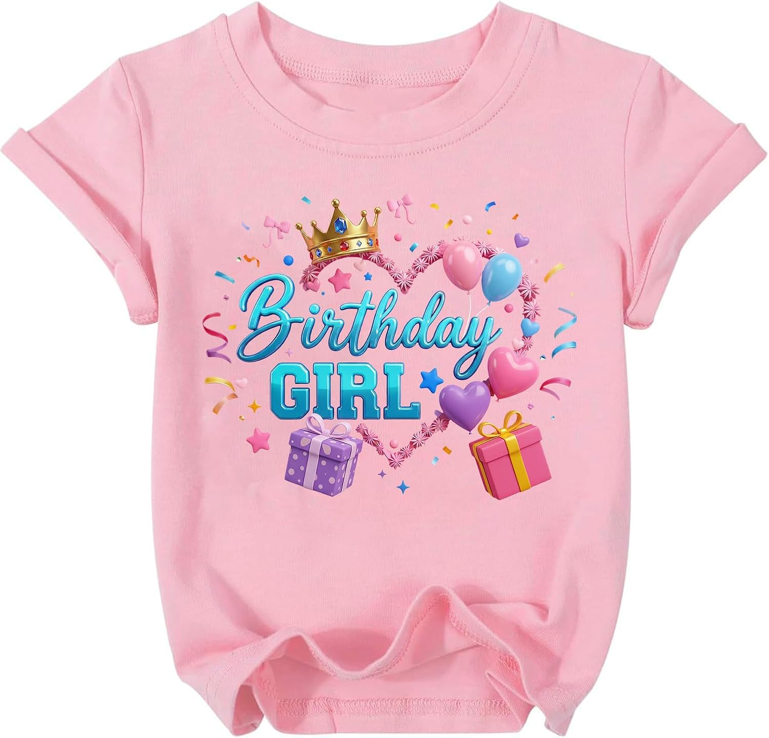 Birthday Girl Shirt Toddler Kid Birthday Graphic Tee 4-12 Years