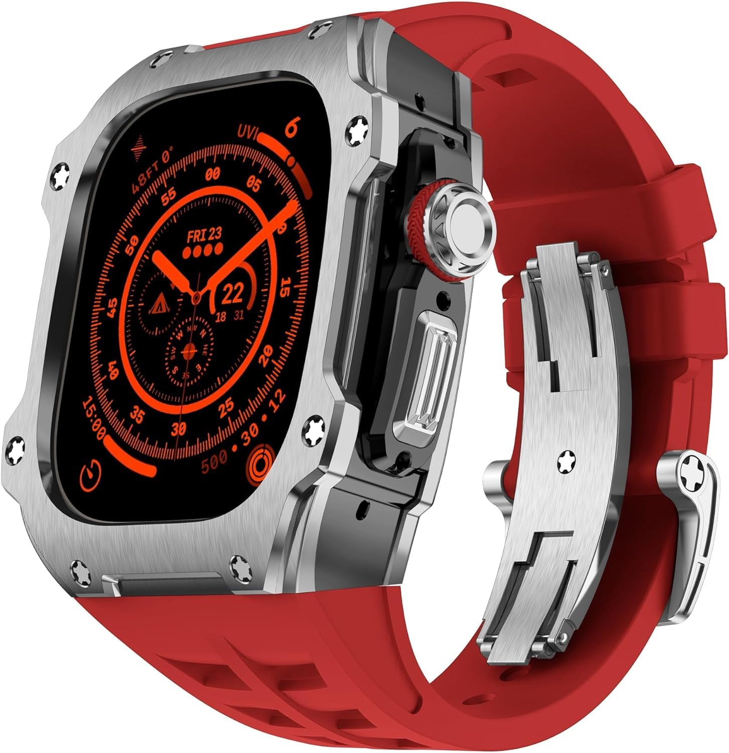 Kit modification Apple Watch Ultra 2 49mm acier et caoutchouc sport - 8