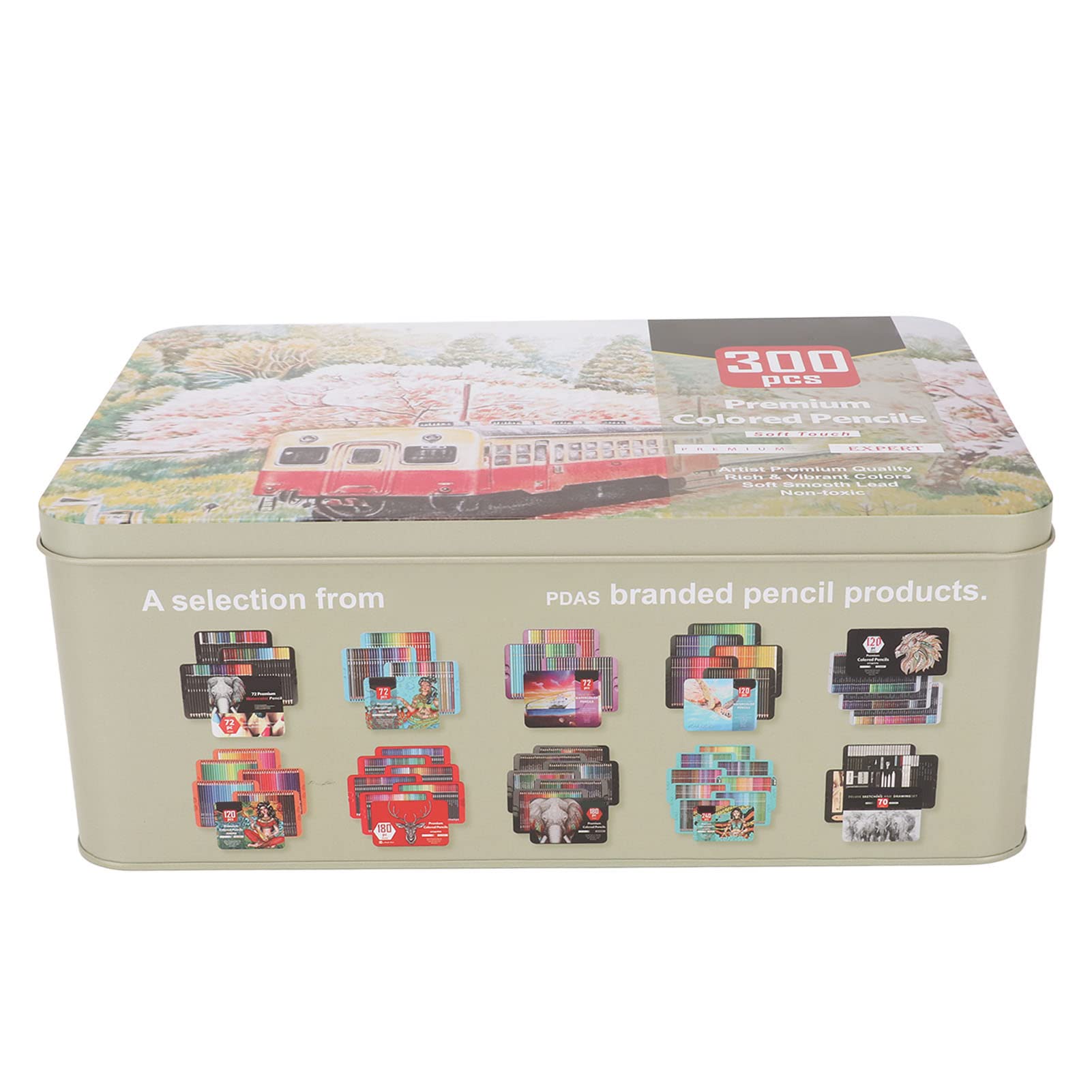 RiToEasysports Buntstifte-Set für Erwachsene, 300 einzigartige, mischbare Farben mit Etui für Kunst, Malen, Skizzieren