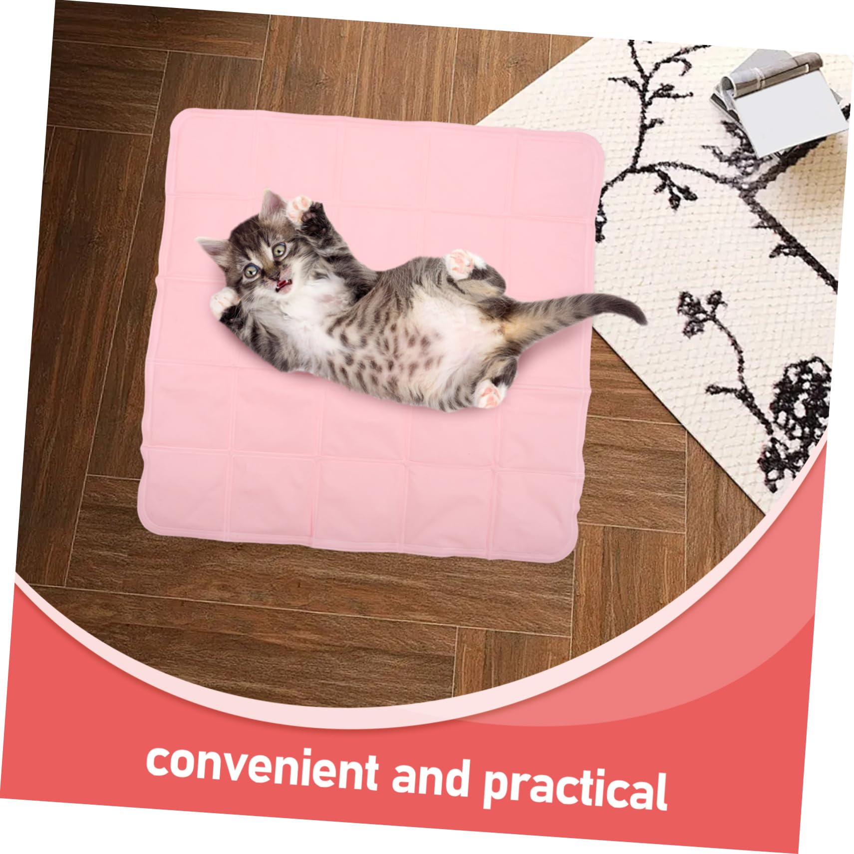 ibasenice Tapis De Glace pour Animaux De Compagnie Coussin De Refroidissement De Chien Tapis De Refroidissement pour Chenil pour Chien De ssement Portable Rose PVC
