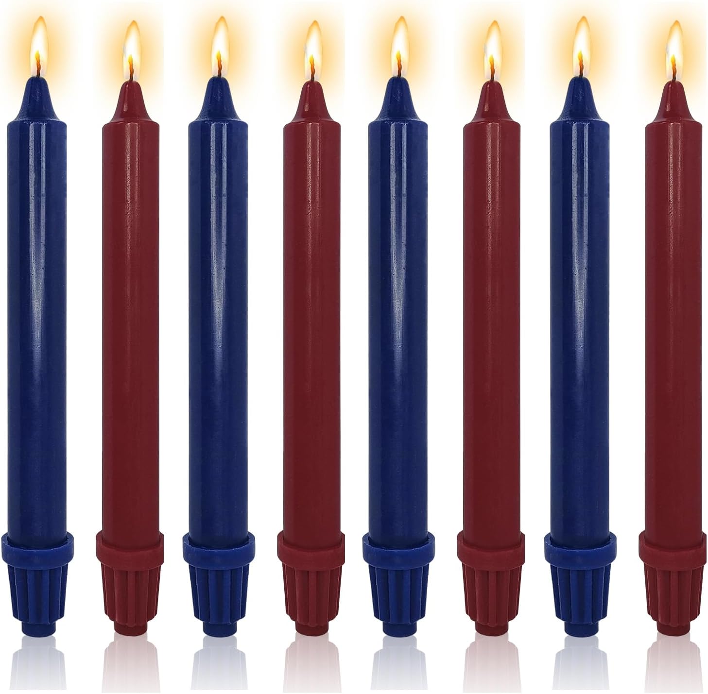 NJAO HOO Independence Day Candle,Taper Candle Bundle, 4 Dark Blue Candles and 4 Red Candles 8 Candles