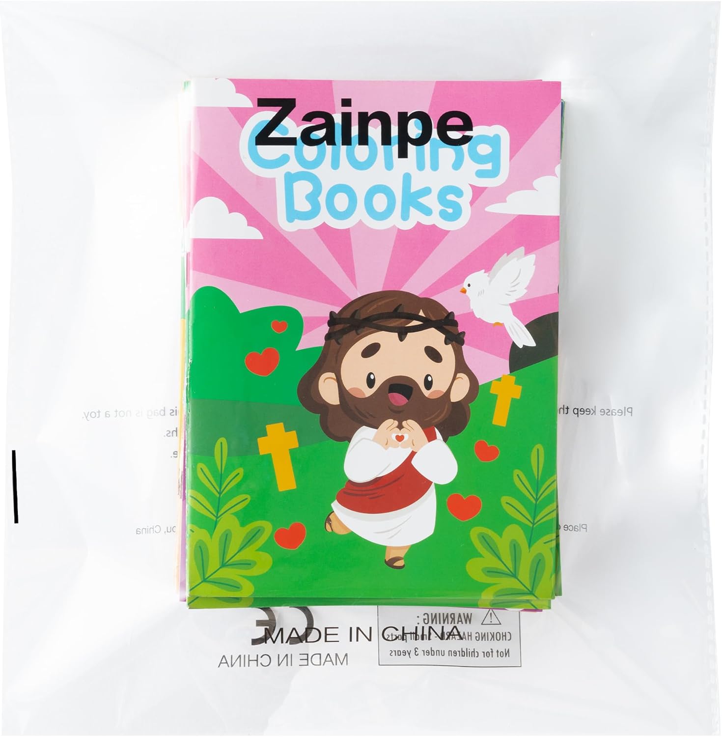 Zainpe 24Pcs Christian Bible Coloring Books for Kids Bible Stories Study Easter Theme DIY Art Drawing Book with Jesus Noah's Ark Pattern Color Booklet Party Favors Birthday Gift Goodie Bag Filler