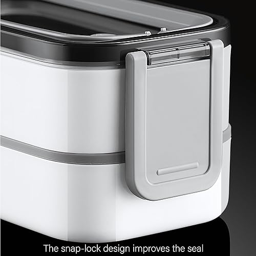 Miniatura 9 de Lonchera Bento de 2 capas aislada y apilable para adultos, hombres y mujeres, bolsa de almuerzo Oxford térmica grande a prueba de fugas de 10L para