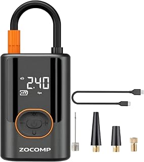ZOCOMP AirMate Mini Cordless Tyre Inflator, 150 PSI, 4000mAh Battery, Auto Shut-Off, Digital Display, LED Light, USB-C Cha... Price In India