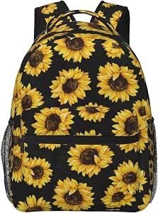 Muxxirt Sunflower Backpack – Large Capacity Laptop Daypack, Water-Resistant, 17” Height – Cat Paw Print Design - View #8