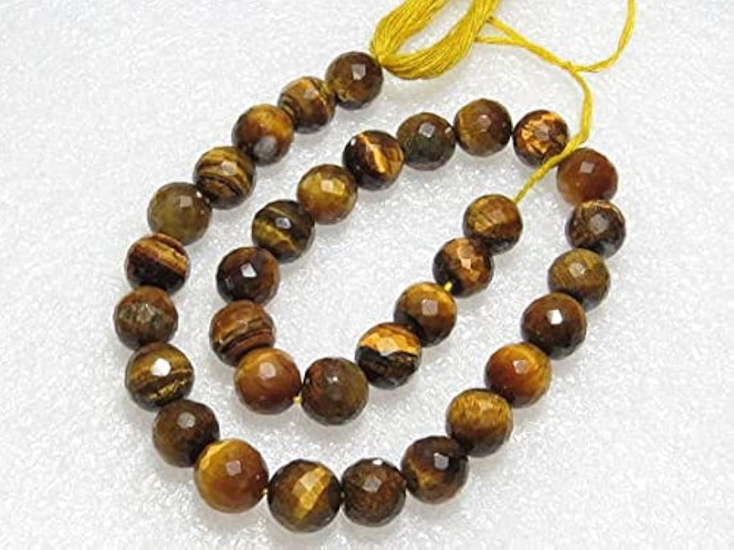 Perles œil de tigre micro-facettées 8mm LKBEADS de qualité supérieure