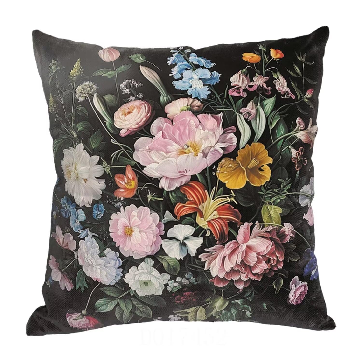 Housse de Coussin 65x65cm Lot de 4 Housse Coussin Doux Coussin Fleur Canapé Taie d'oreiller Noir Housses de Coussin en Doux pour Chambre, Chaise, Lit, Salon, Jardin, Canapé Decoration Maison mu-230