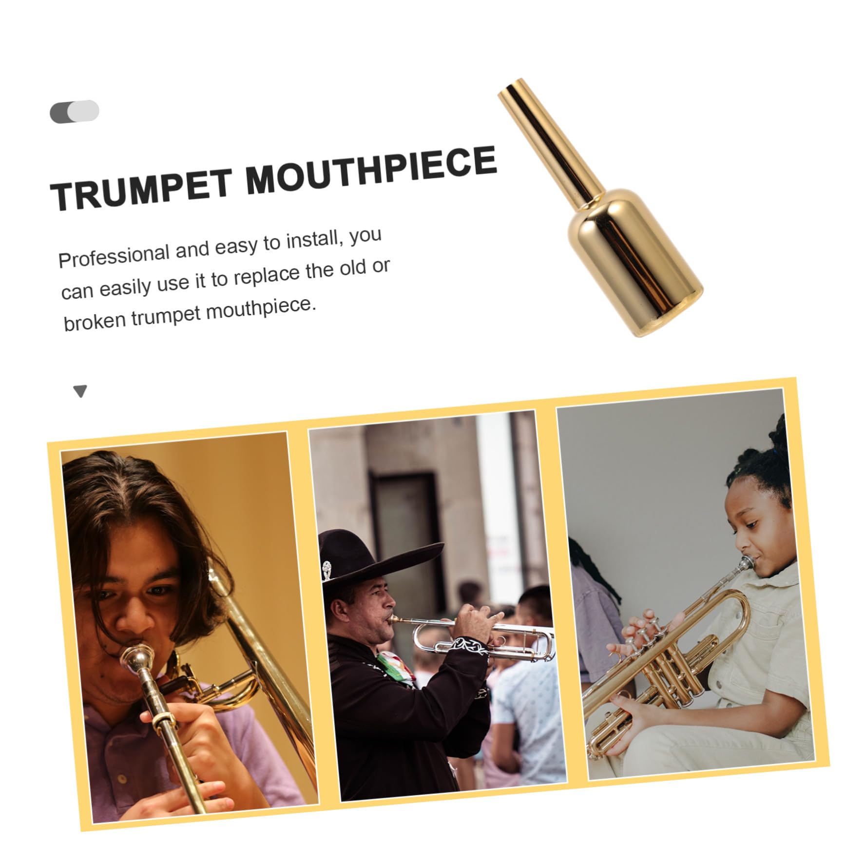 GALPADA Mouthpiece per Tromba Dorato, Modello 3C, Finitura in Doratura, Sensazione Confortevole, Accessorio per Professionisti e Principianti