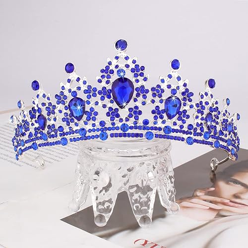 Vista 63 de SuPoo Tiaras para mujer, corona roja, corona de cumpleaños, diadema de cristal, gemas rojas, diamantes de imitación, accesorios para el cabello