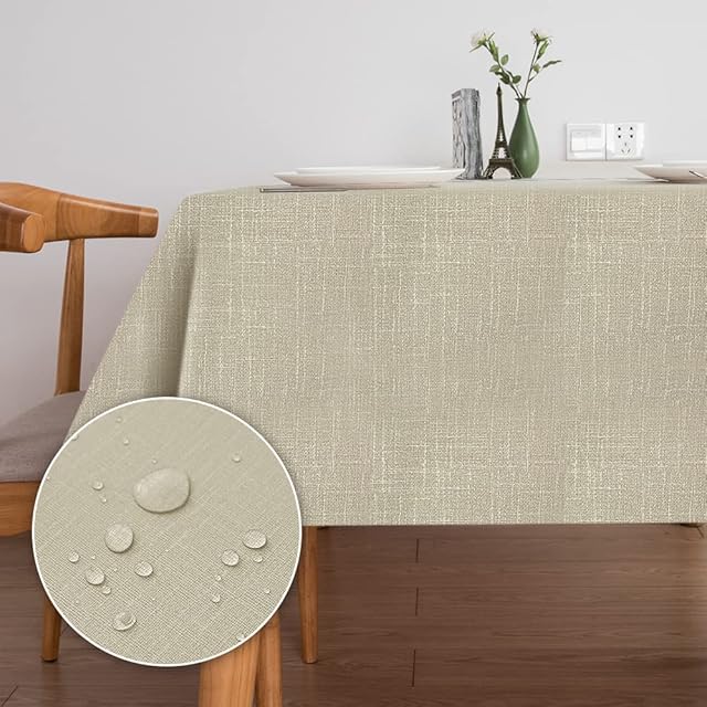 Table Cloth Wipe Clean Tablecloth PVC Plastic Table Cloth Rectangular Water Table Protector for Kitchen Tabletop Decoration Rectangular Table Runner for Dining Party 140x200CM (Light Teal)