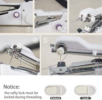 Handheld Sewing Machine, Mini Cordless Portable Electric Sewing Machine Quick Stitch Tool for Fabric, Clothing, or Kids Cloth Home Travel Use