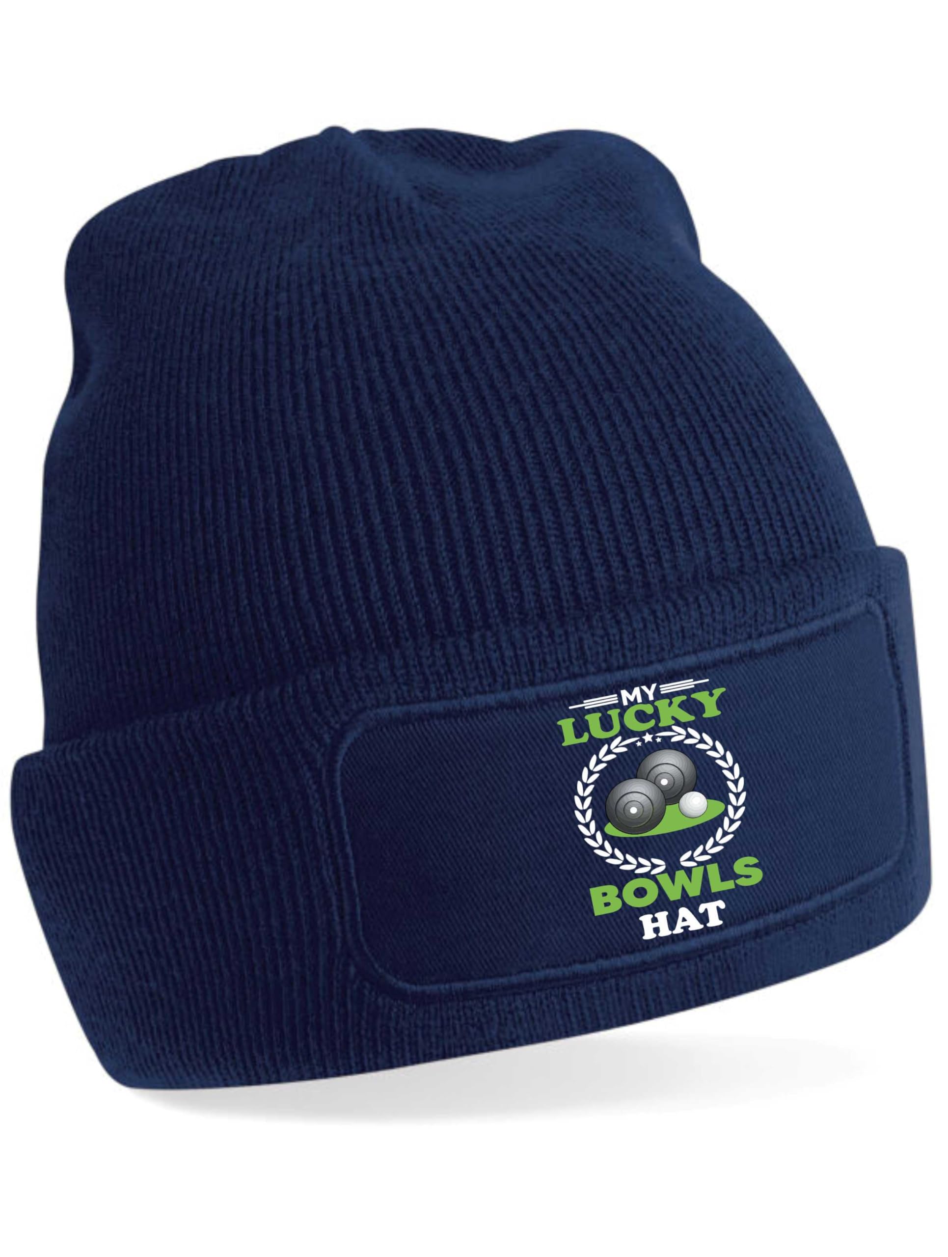 Print4U My Lucky Bowls Beanie Hat Gift Father's Day Crown Green Bowling Birthday Blue
