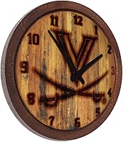 Vista 427 de The Fan-Brand NCAA Oklahoma Sooners: Faux Barrel Top Wall Clock Sports Team Bar Sign Décor - Home Man Cave, Party Decoration - Made On Demand