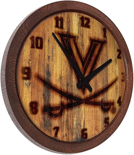 Miniatura 427 de The Fan-Brand NCAA Oklahoma Sooners: Faux Barrel Top Wall Clock Sports Team Bar Sign Décor - Home Man Cave, Party Decoration - Made On Demand