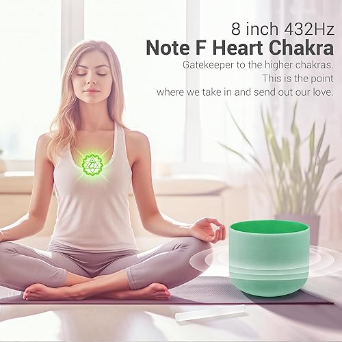 Miniatura 79 de SOLSHINE Juego de 7 cuencos de cristal de 6 a 12 pulgadas para curación de sonido con 2 fundas de carring gratis, mazo de cristal y reparador de 7