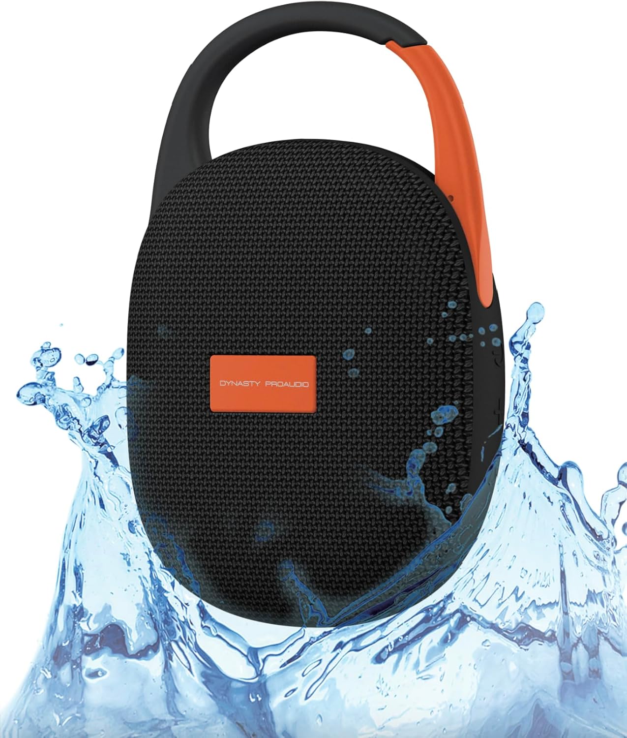 DYNASTY PROAUDIO SB-POD Ultra-Portable Bluetooth Speaker with LED Ambient Lights, IPX7 Waterproof & Dustproof, Blueotooth 5.3, HD Sound, Punch Bass, Integrated Carabiner, Stereo Pairing (Black) - Image 2