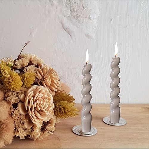 Miniatura 8 de Velas cónicas sin olor, velas en espiral, sin humo, velas cónicas torcidas sin perfume para relajación, ambiente y ocasiones especiales