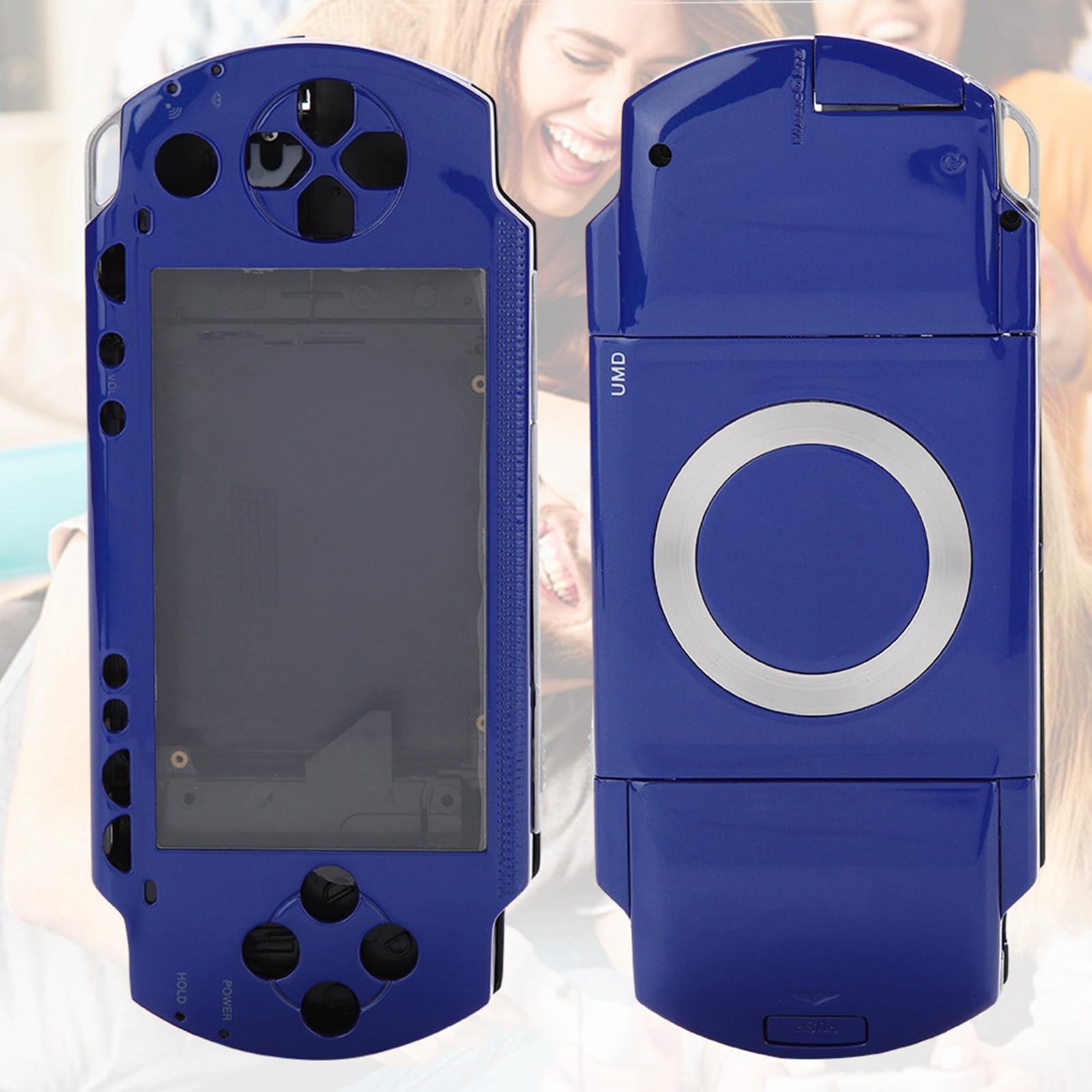 Complete Case Cover Kit for PSP 1000, Full Case Cover Replacement Housing Set with Buttons Kit for PSP 1000 Replacement Shell (Blue)