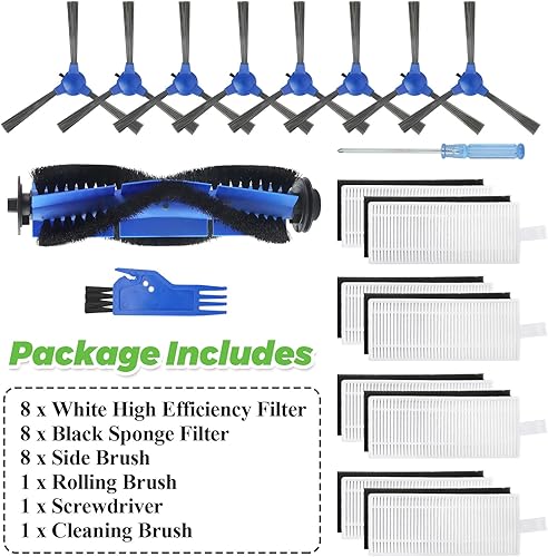 Miniatura 7 de Repuesto para cepillo y filtro Eufy Robovac de Techecook compatible con piezas de repuesto de aspiradora robot Eufy 11S, 12, 15C, 30, 30C, 35C (8