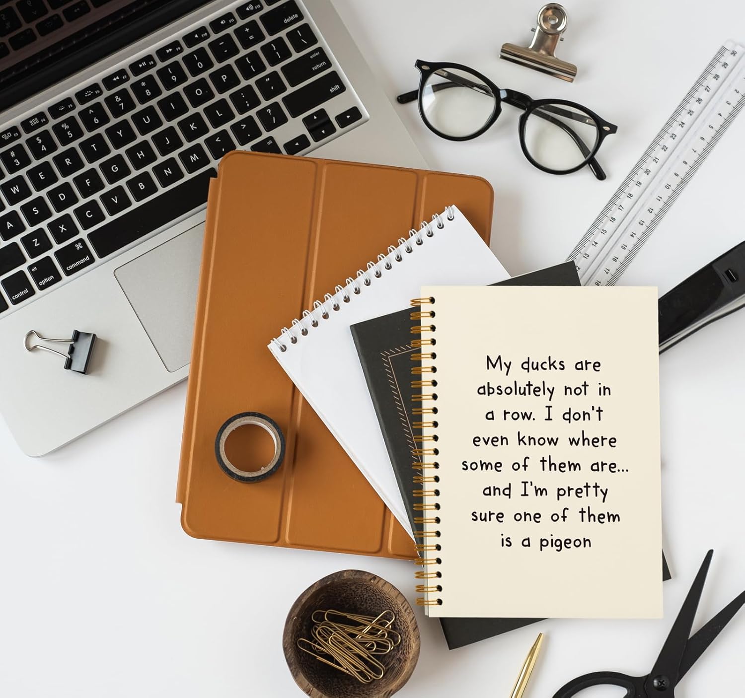 OXW Funny Office Gifts Notebook Journal, Gag Fun Gifts for Coworker Boss Colleague Employee Adults Friends Women Men, Ducks Not in a Row, Sarcastic Snarky Gift, Spiral Notebook 5.5 x 8.3 - Image 6