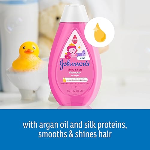 Miniatura 4 de Johnson's Baby Shiny Soft TearFree - Champú para niños con aceite de argán, proteínas de seda, fórmula sin parabenos, sulfato y colorantes,