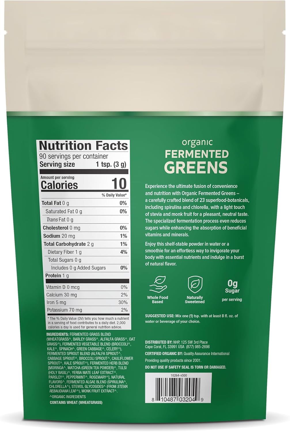 Organic Fermented Greens Powder - Supports Distive &