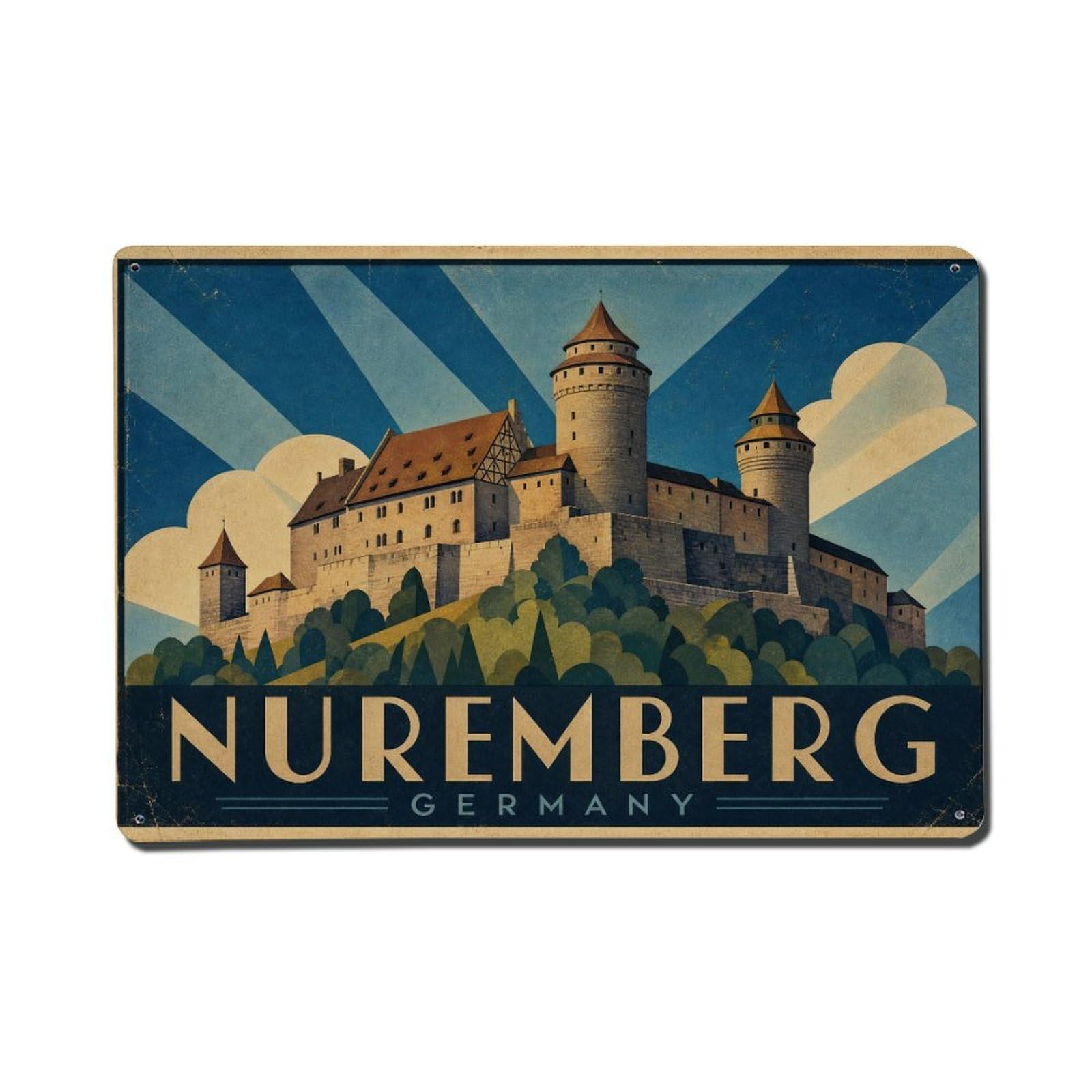 Travel Retro Germany Nuremberg Metal Tin Sign