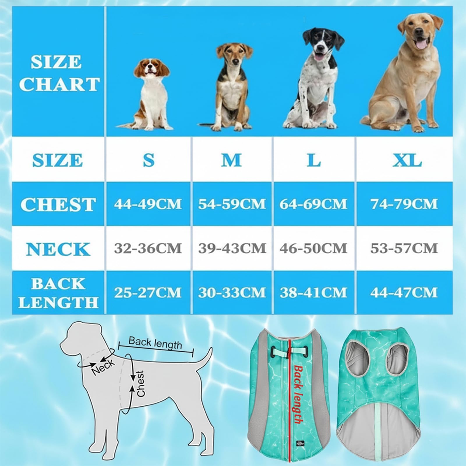 Hundekühlweste mit Sonnenschutz, Geschirr-D-Ringen, verstellbarem Reißverschluss - reflektierende, atmungsaktive Jacke für kleine, mittlere und große Hunde - Kühlwestenmantel (Grün, L)