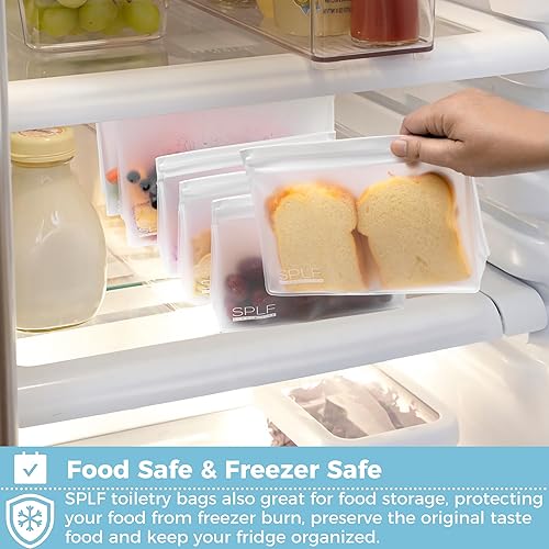 Miniatura 6 de SPLF Bolsas de aseo transparentes a prueba de fugas, aprobadas por la TSA, bolsas con cremallera de tamaño de cuarto de galón, sin BPA, bolsas de