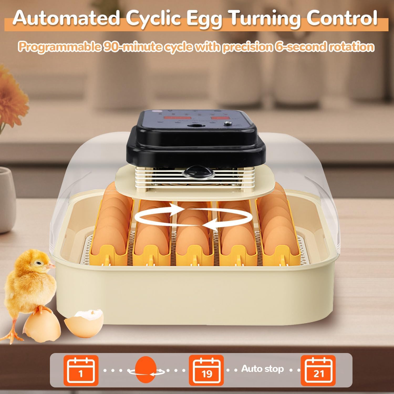 Incubadora de huevos con control de temperatura, giro automático y pantalla LED para incubar huevos de aves de corral