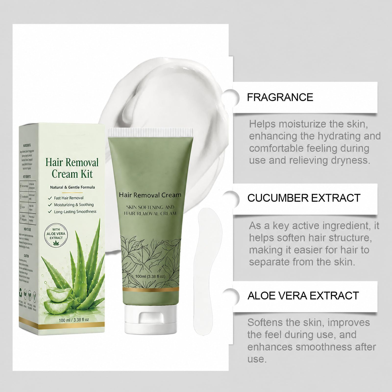 Delicato Bikini Depilazione Crema per la Pelle Sensibile, Corpo & Crema Depilazione Viso per le Donne e gli Uomini, Sensibile Cheveu Remover Pasta per Gambe Braccia Ascelle (5 pezzi)