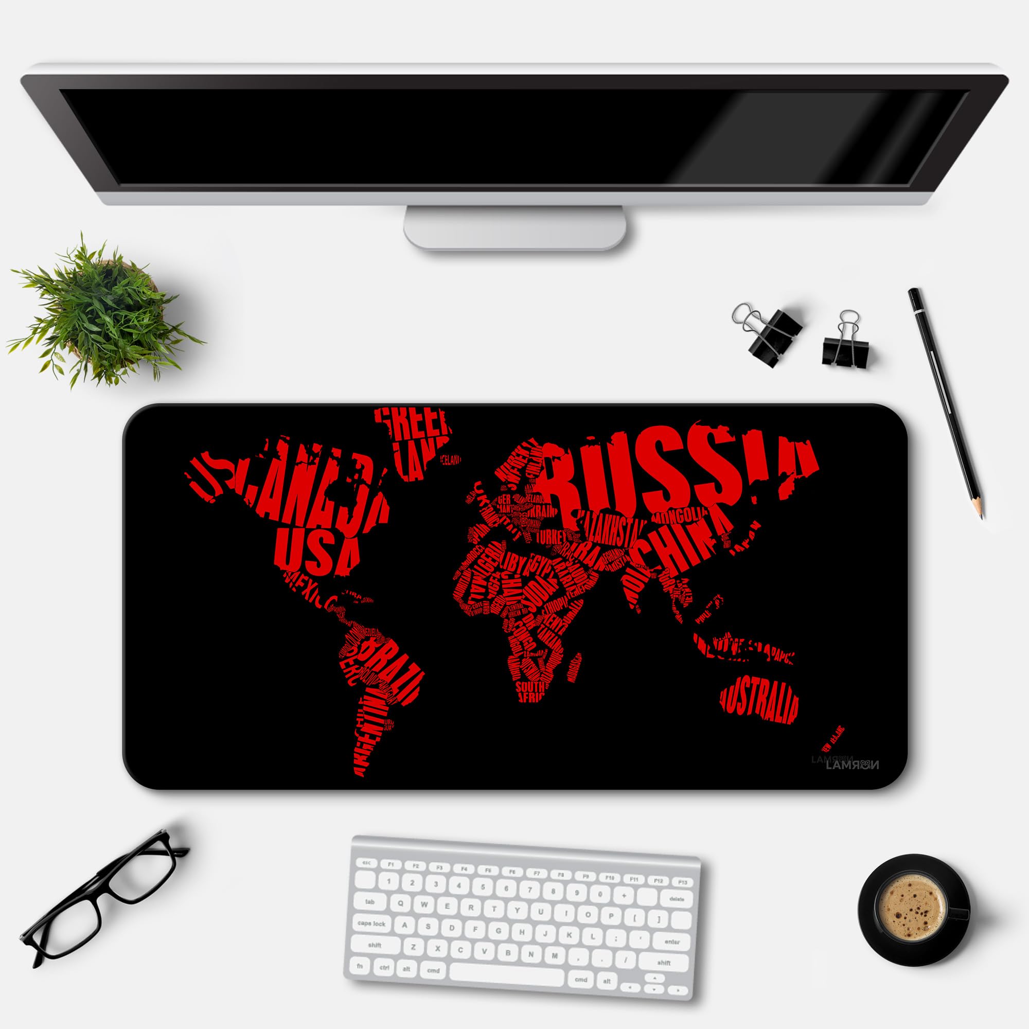 Lamron World Map Printed Desk Mat | Deskpad | Mouse Pad | Laptop Mat for Work from Home | Gaming Anime Art Mouse Pad | Computer Table Mat | Deskpad for Office Table (11 x 23 Inch) (B0D2P1G541) Amazon Price History, Amazon Price Tracker