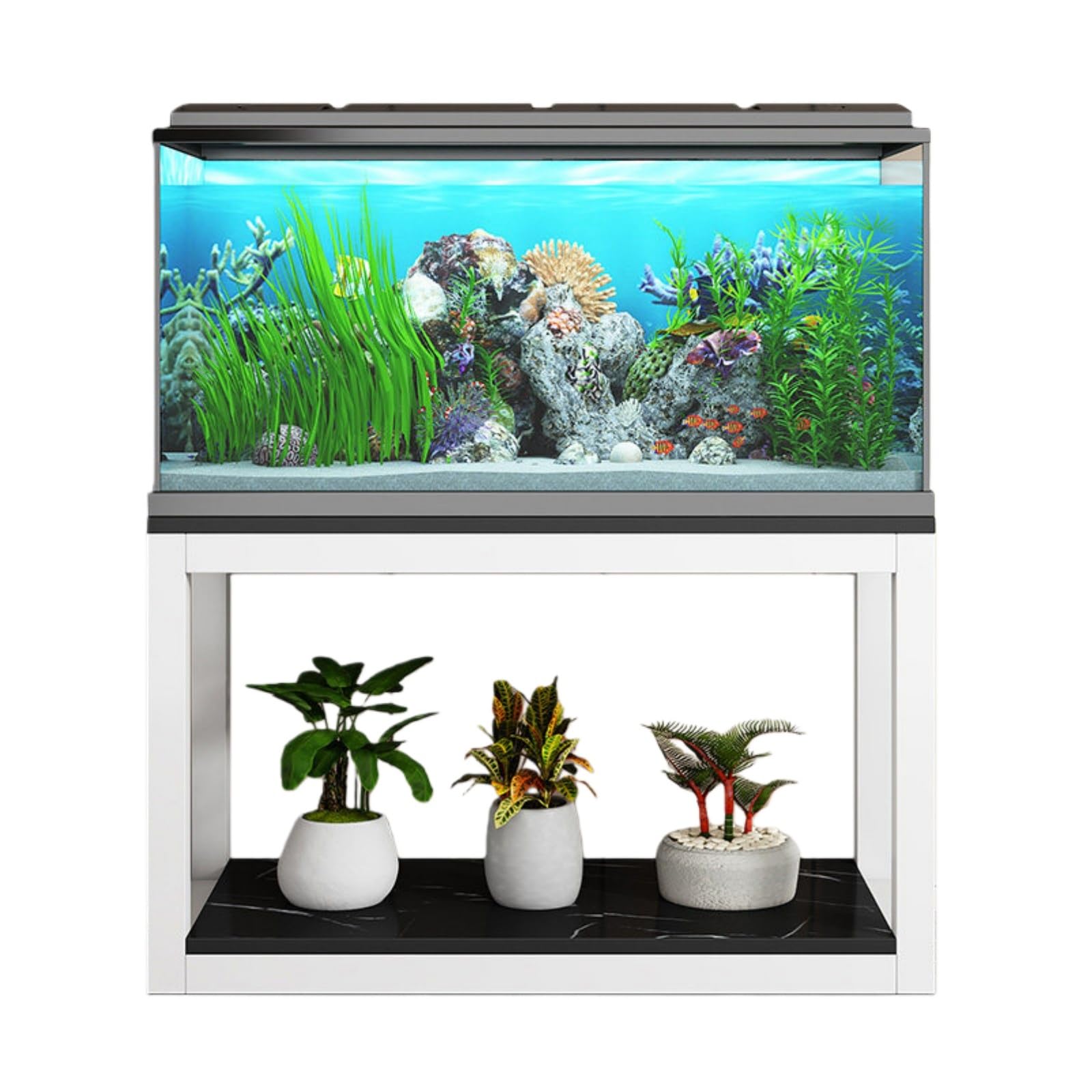 Meuble Étagère Aquarium Plusieurs Tailles Support Double Couche Salon