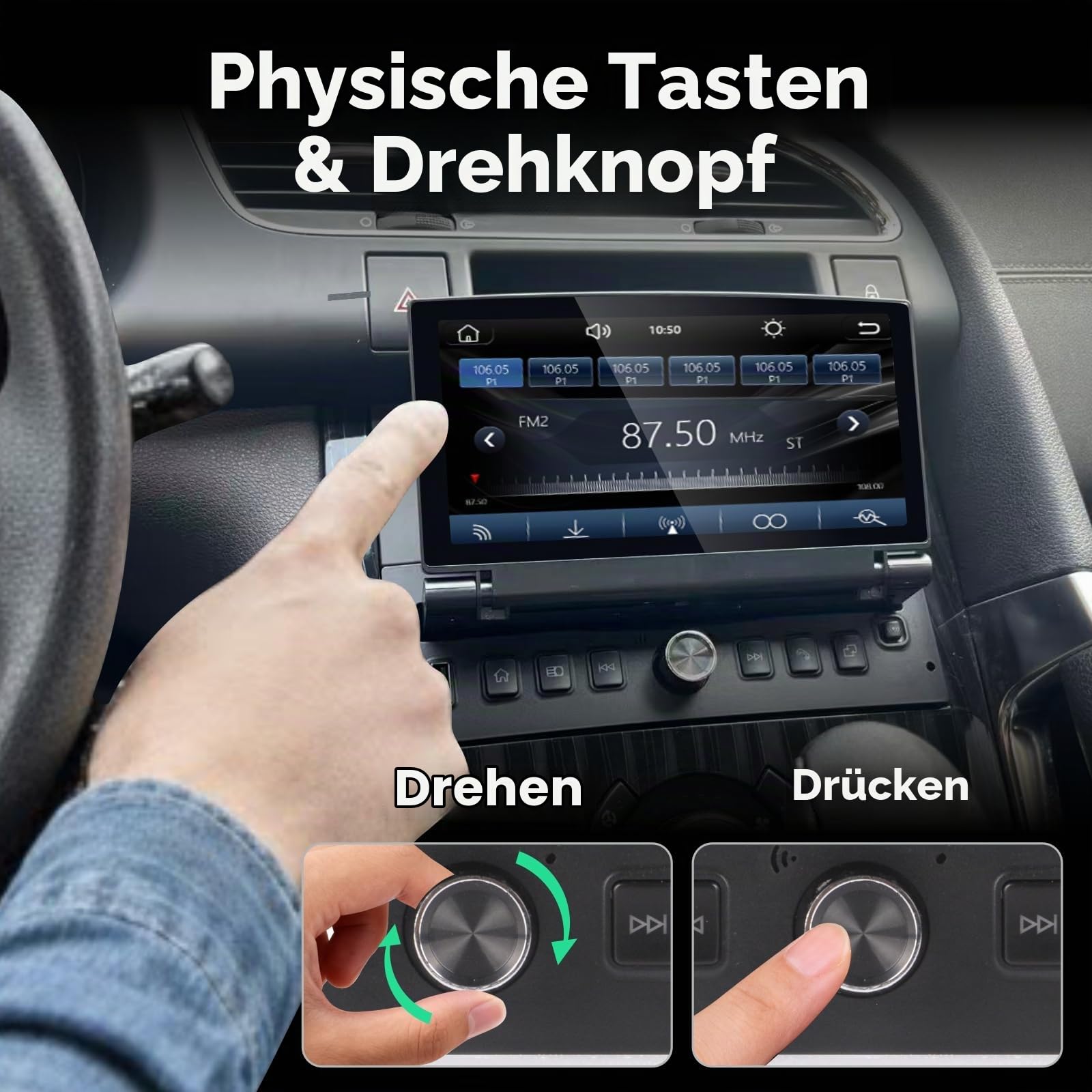 Linux Single DIN Autoradio für Peugeot 3008 206 207 308 Citroën C2 C3 C4 Picasso mit kabellosem CarPlay und Android Auto, ausklappbarem Touchscreen, Plug & Play, Bluetooth, FM/AM-Radio