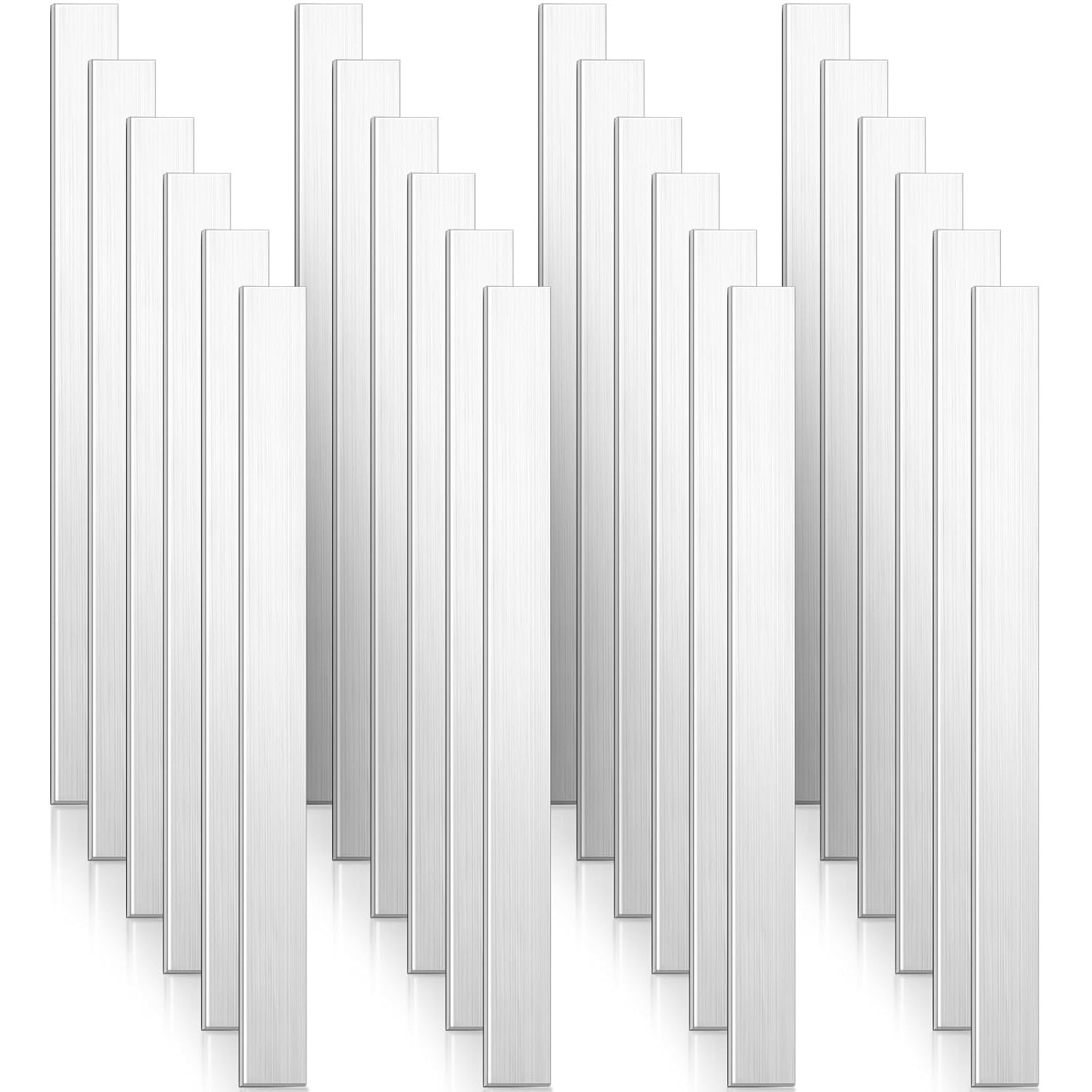 Blulu 24 Pcs Square Aluminum Bar 1/8" Thickness x 1" Width x 12" Length Aluminum Flat Bar Block Strips 6061 General Purpose Plate for Cutting