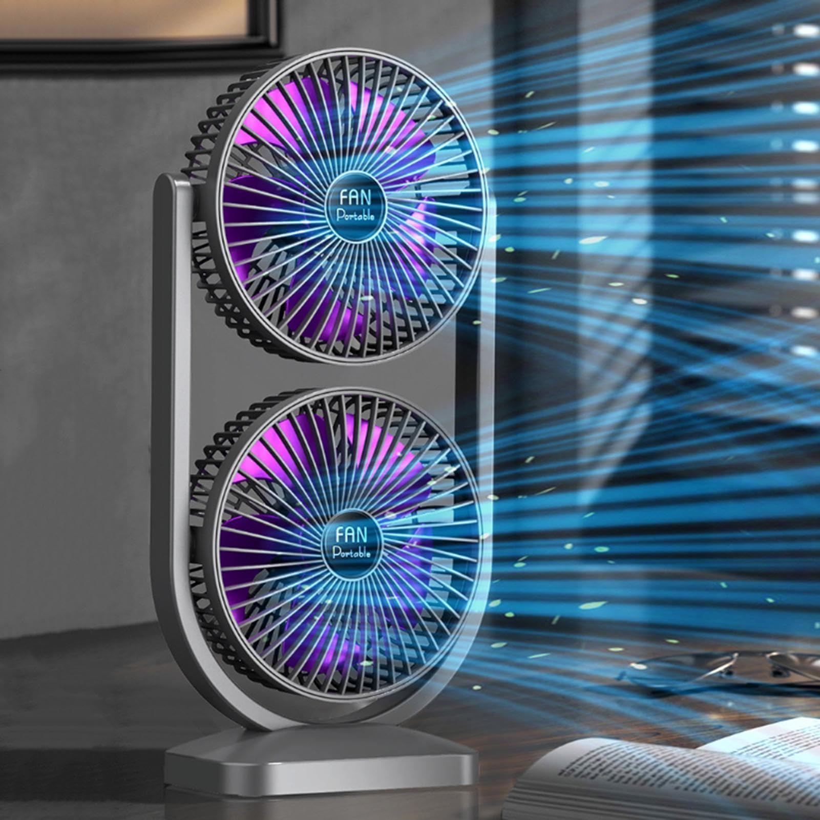 Ventilatore da scrivania Rotazione angolare portatile ricaricabile