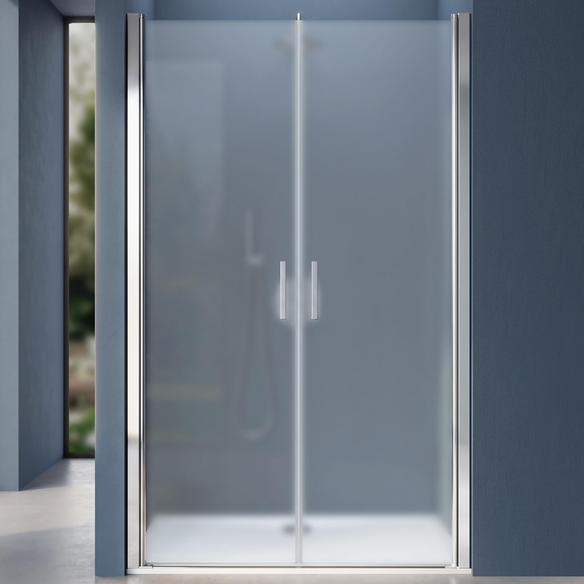 doporro Nischentür Duschtür 90x195cm Duschkabine 6mm ESG-Sicherheitsglas