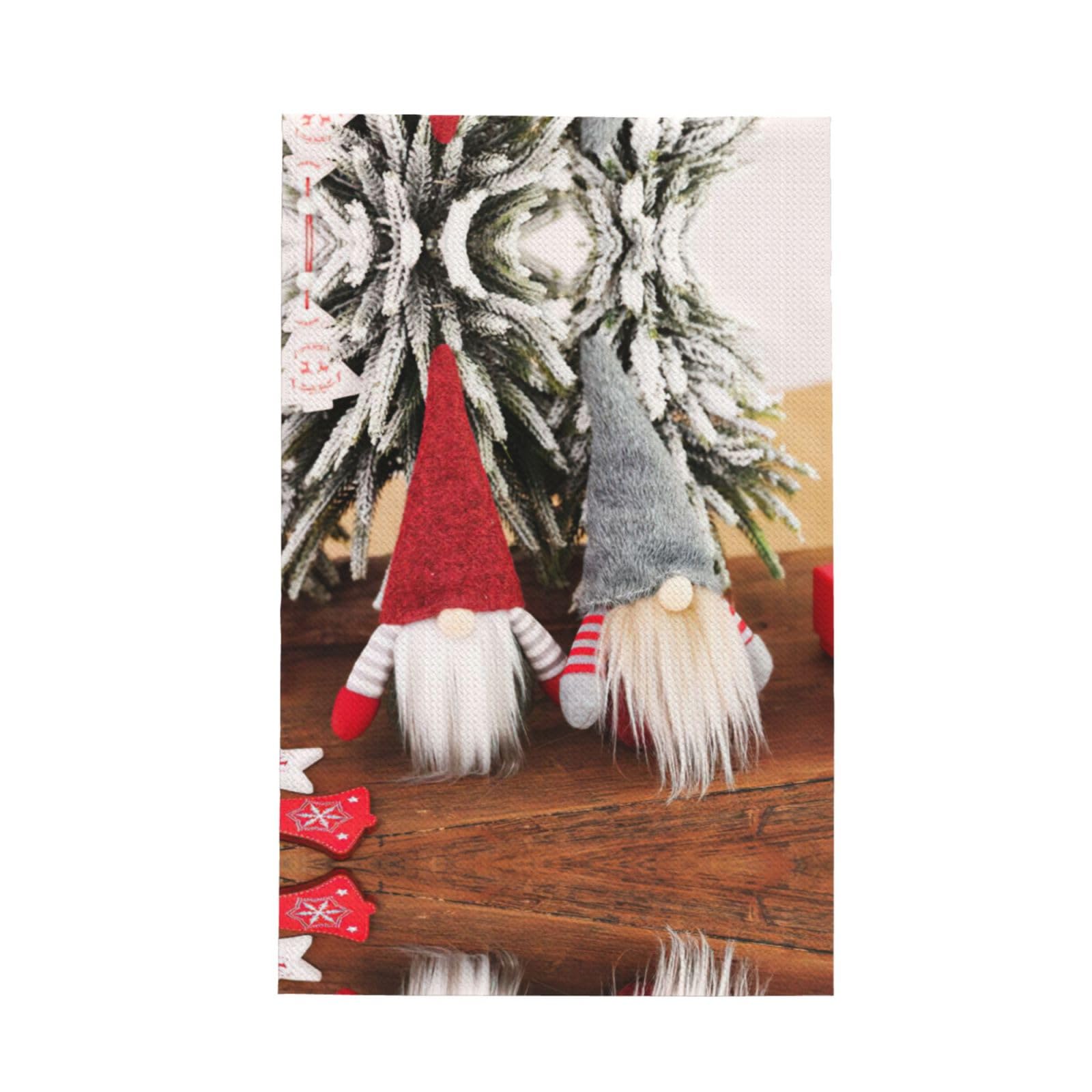 XXahnbm Santa Claus Gnomes Print Waffle Kitchen Towel,Absorbent Hand Towel