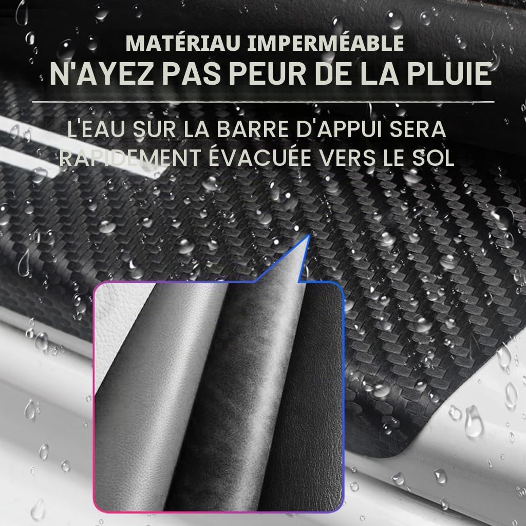 4 Pièces Protection Seuil de Porte de Voiture pour Citroen DS3, Autocollant en Cuir de Fibre de Carbone Plinthes pour Auto (DS3)