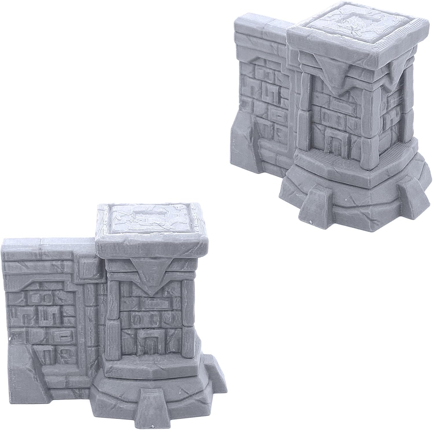 Forgotten Temple Walls by Makers Anvil, 3D Printed Tabletop RPG Scenery and Wargame Terrain for 28mm Miniatures